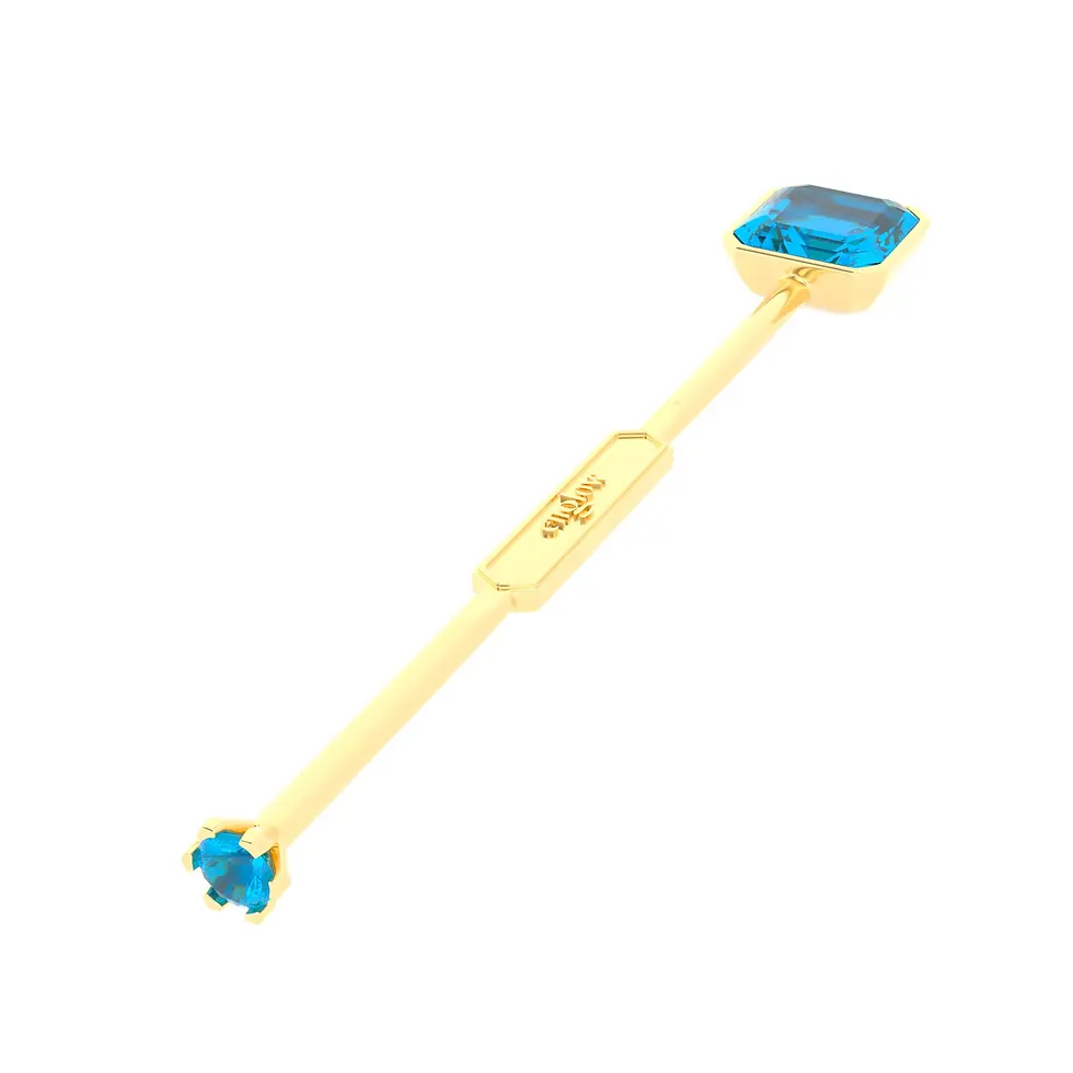 Miniaturbild: Viski Sitta - Whiskey Stirrer Sitta with Swiss Blue Topaz