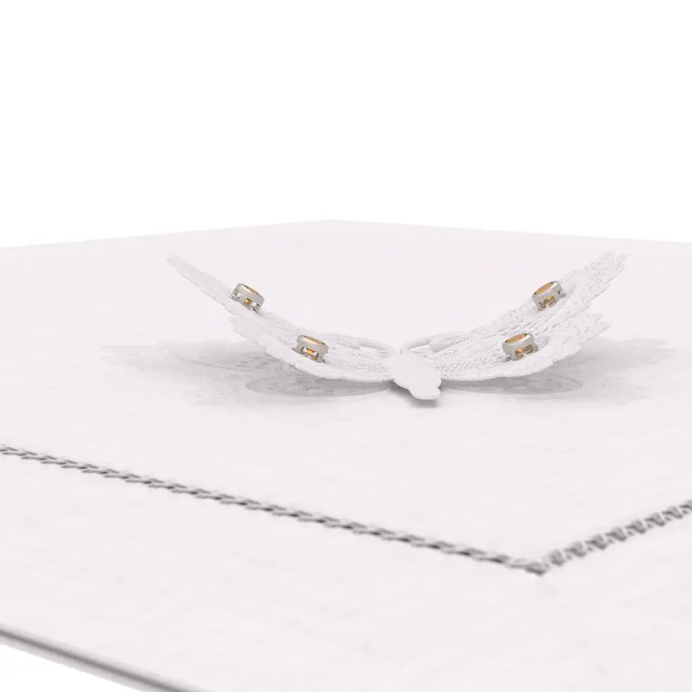 Thumbnail: Vlinder - Linen Napkin with Madeira Citrine