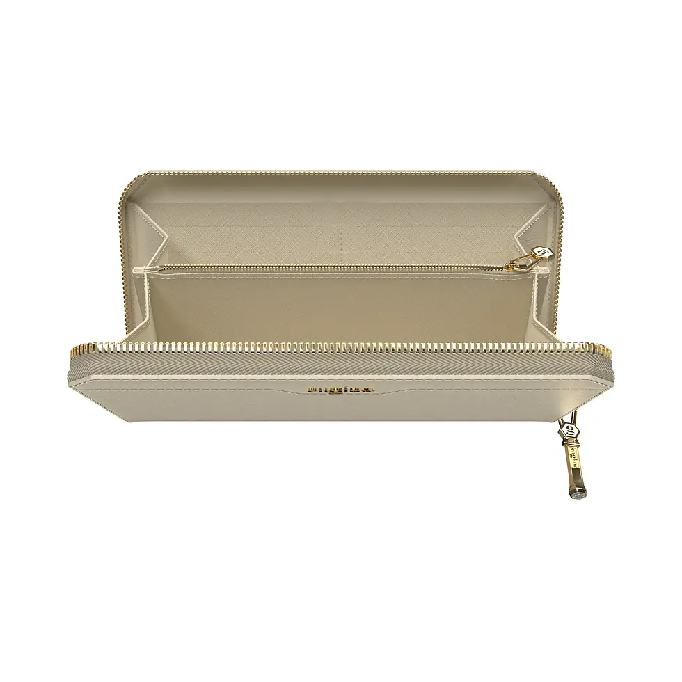 Miniaturbild: Aura Continental Wallet - Beige, Yellow Gold with Diamond