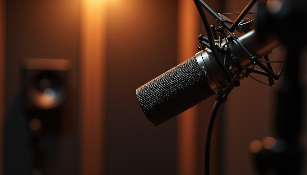 view of a sound engineer adjusting audio levels during a voice recording session