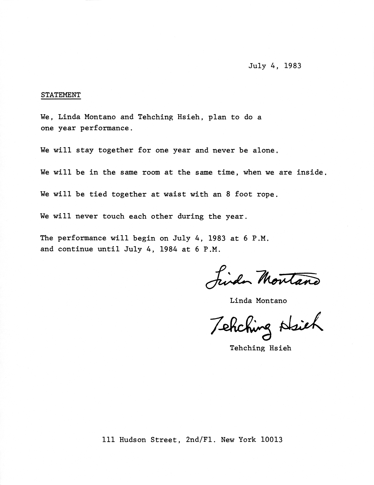 Tehching Hsieh Art Life One Year Performance 1983 1984