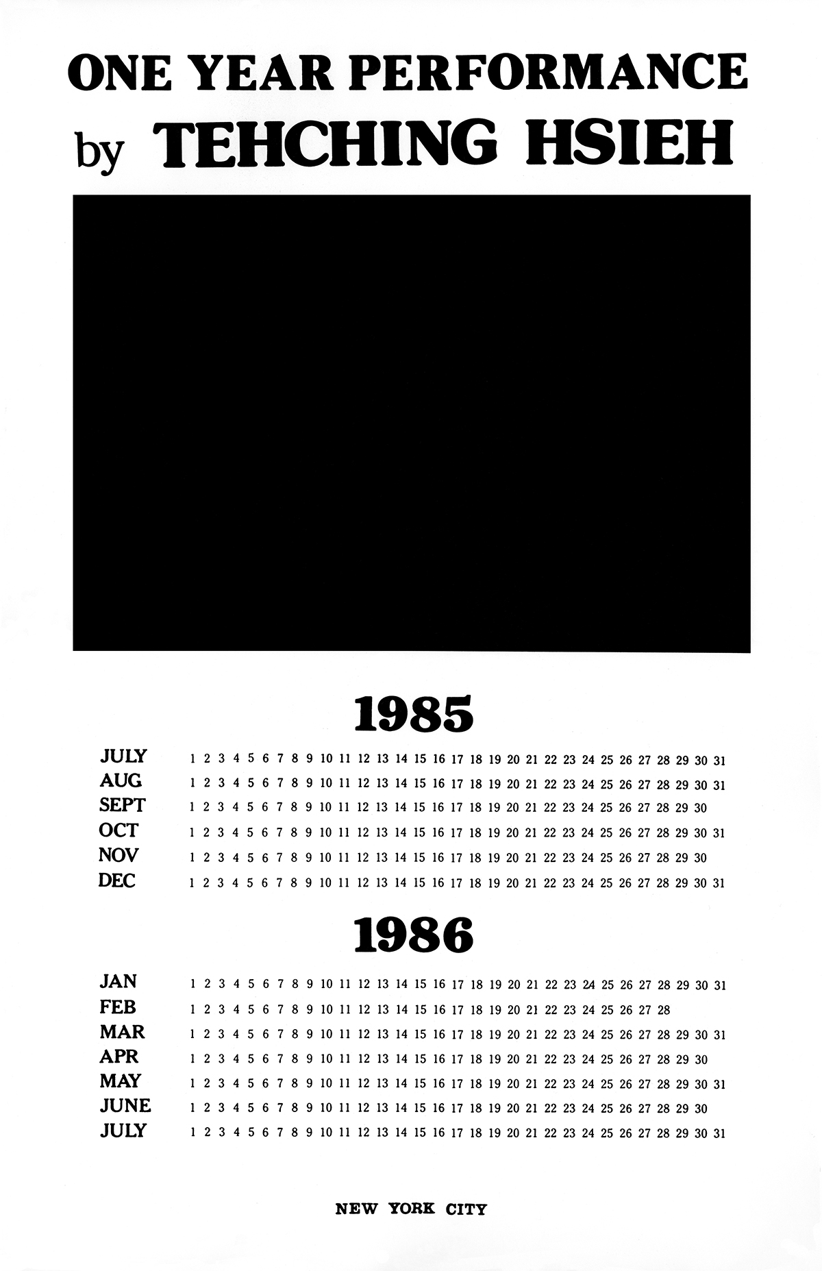 《Rope Piece》相關圖像｜來源：Tehching Hsieh 官方網站（© Tehching Hsieh）