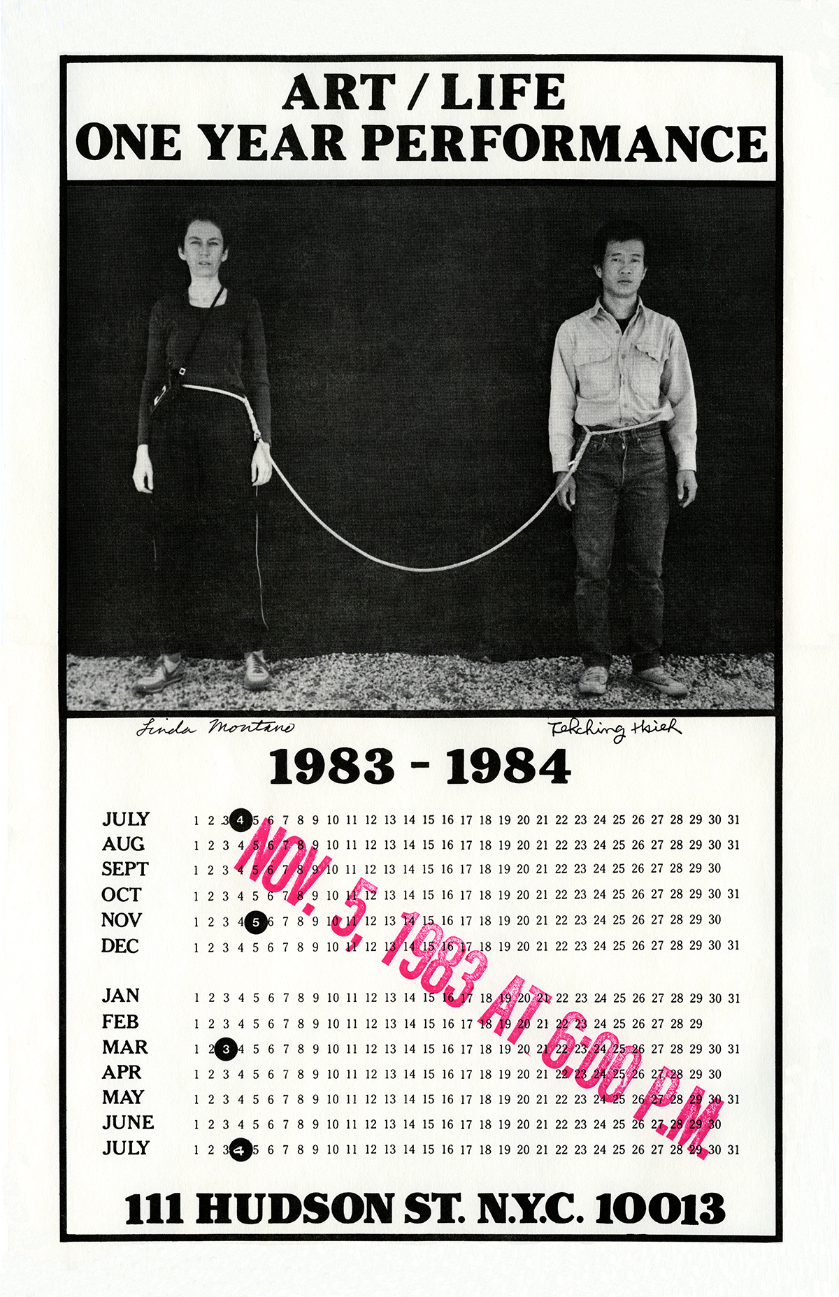 《戶外作品》相關圖像｜來源：Tehching Hsieh 官方網站（© Tehching Hsieh）