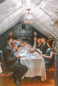 Romantic intimate micro wedding recetion at Sauvage restaurant in Canmore