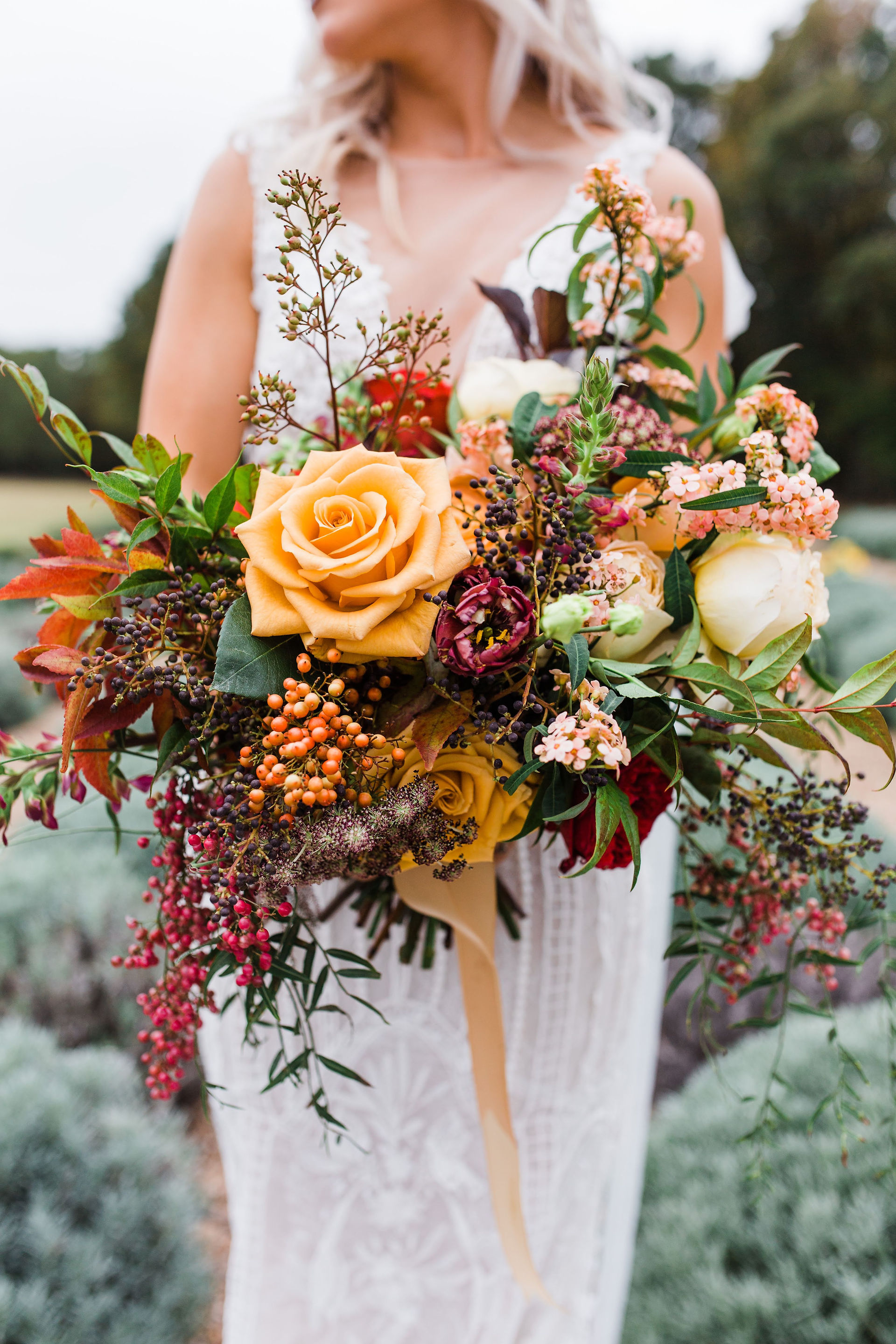 lush full garden inspired bridal bouquet