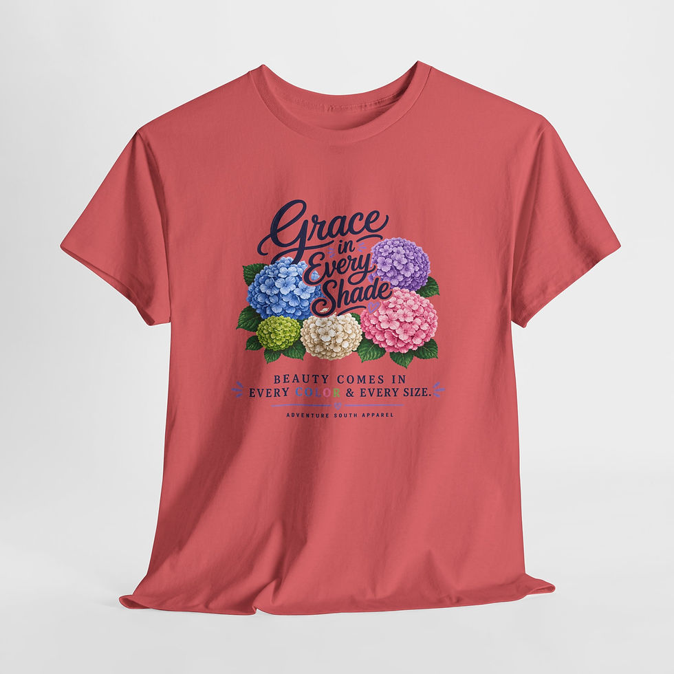Thumbnail: Hydrangea "Grace in Every Shade" Floral Graphic Shirt- Front Print