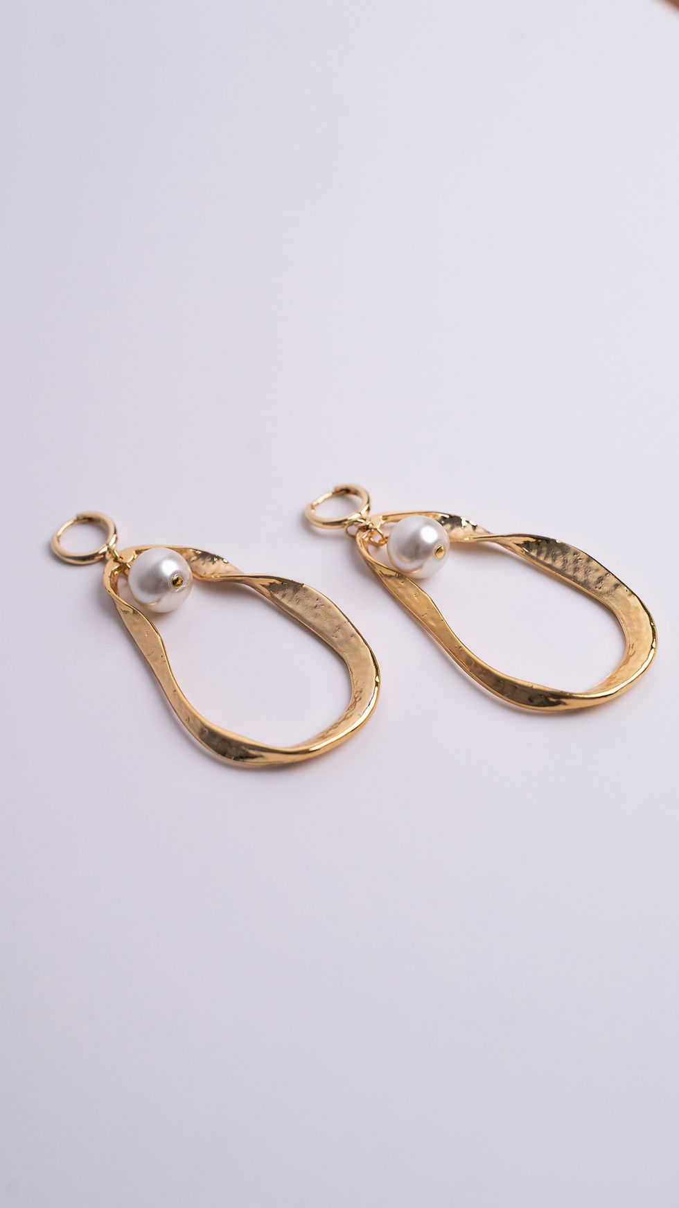 Küçük resim: GOLDEN PEARL DROPS EARRINGS