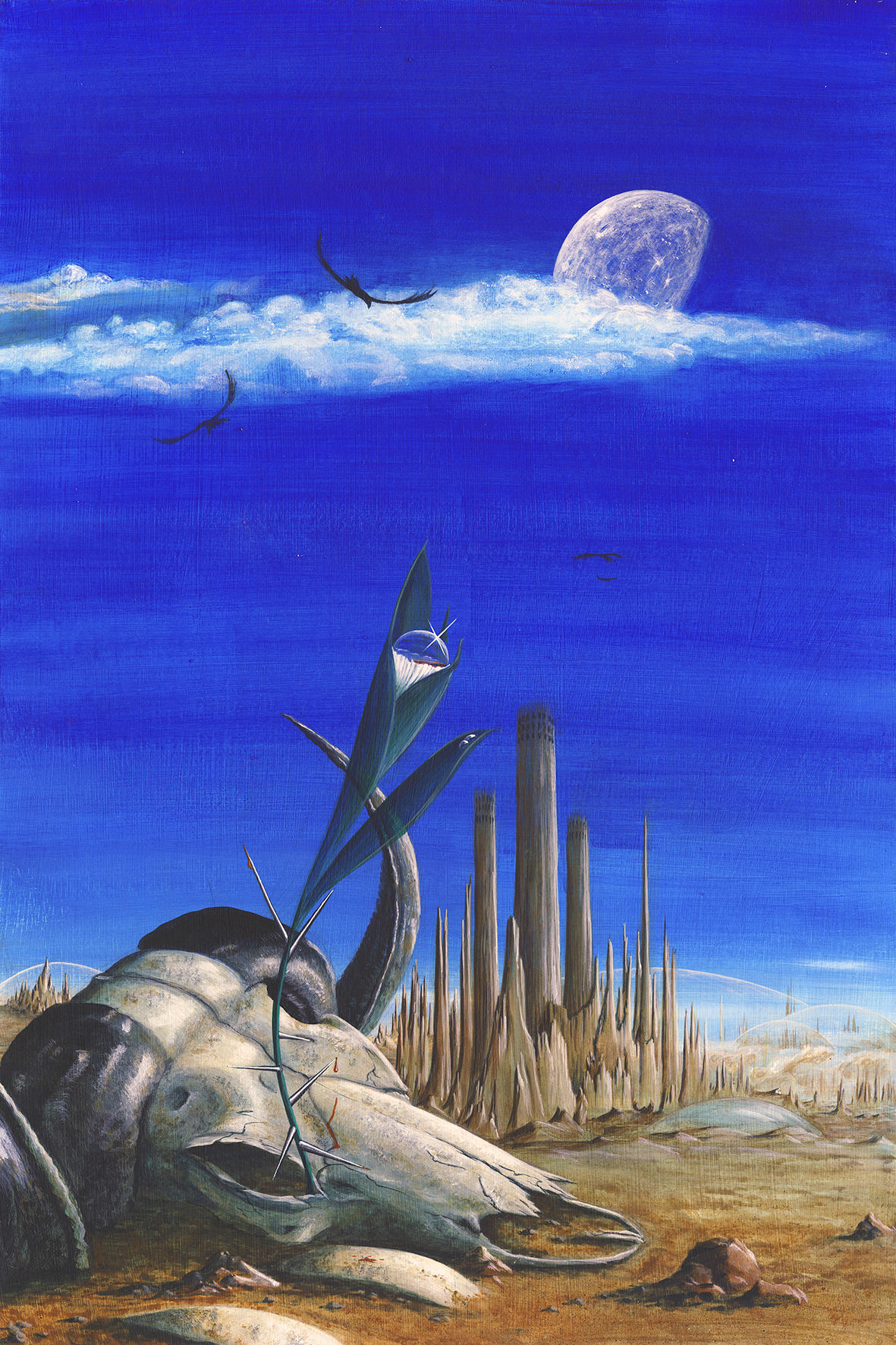 THE WARRIOR BRIDE - Peinture sur carton gris