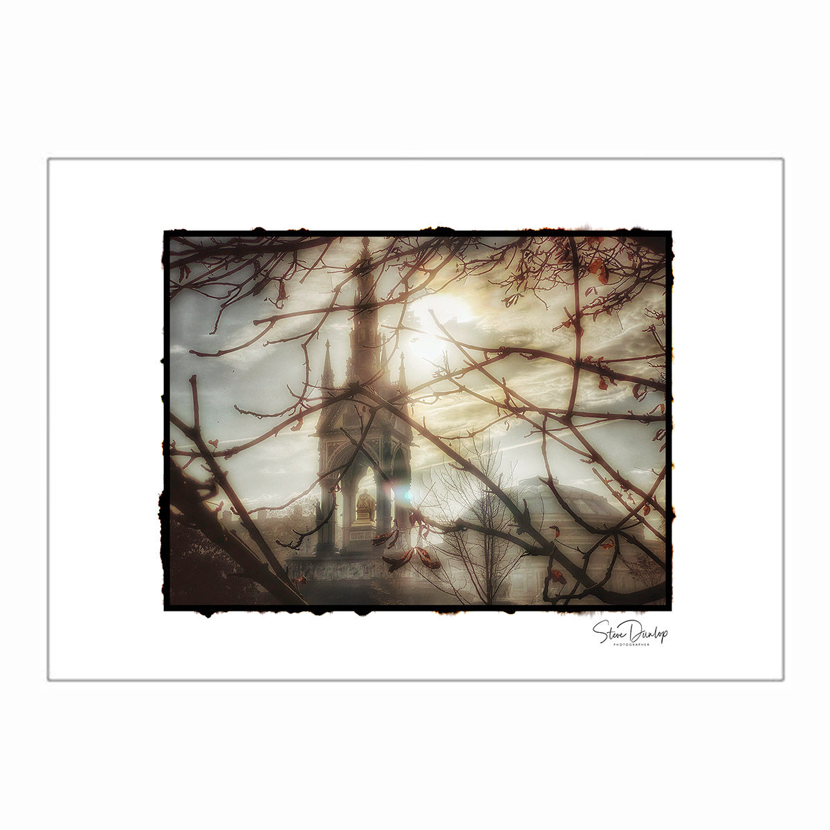 Postcard of The Albert Memorial in Winter Light.