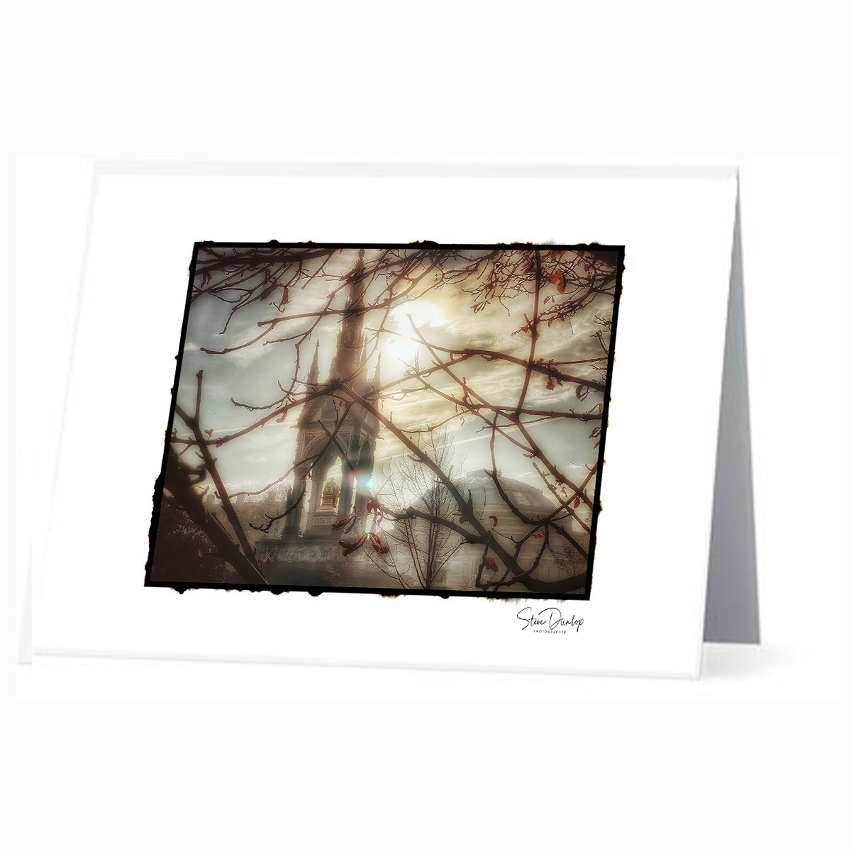 A6 Greeting or Note Card. The Albert Memorial in Winter Light.