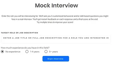 Mock Interview interface
