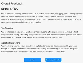 sample of interview feedback summary
