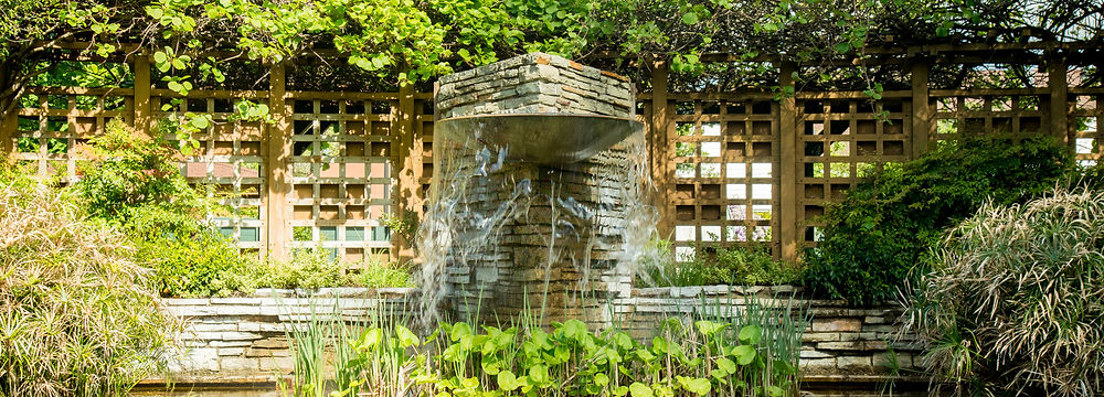 Memorial Garden Fountain and pond view