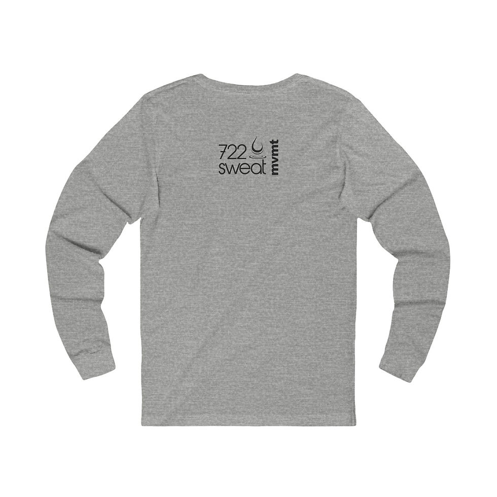 Thumbnail: Unisex Jersey Long Sleeve "Boomerang" Tee Black Lettering