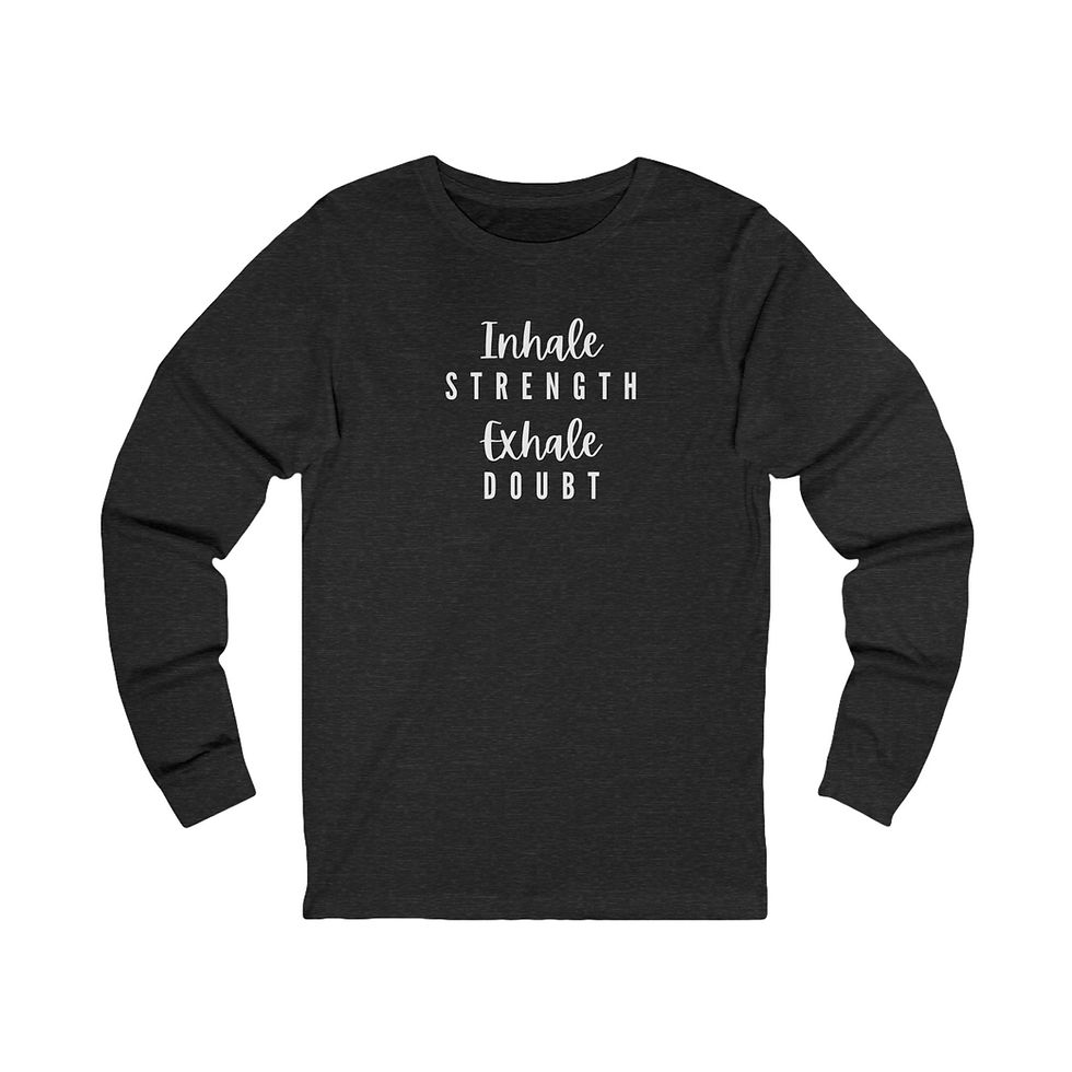 Thumbnail: Unisex Jersey Long Sleeve "Inhale" Tee White Lettering