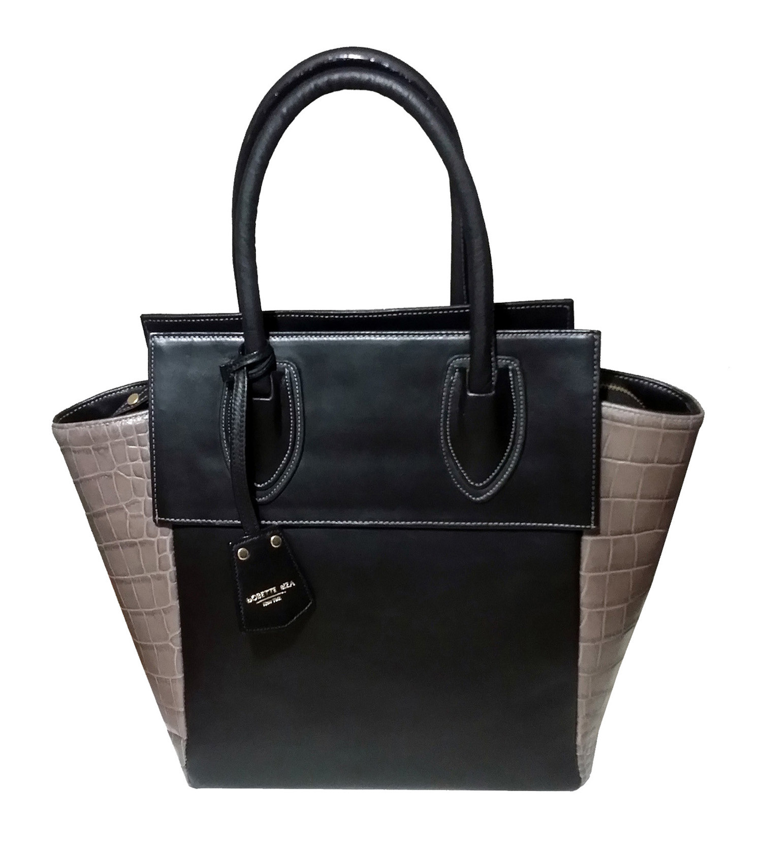 Hilda Croc embossed leather bag