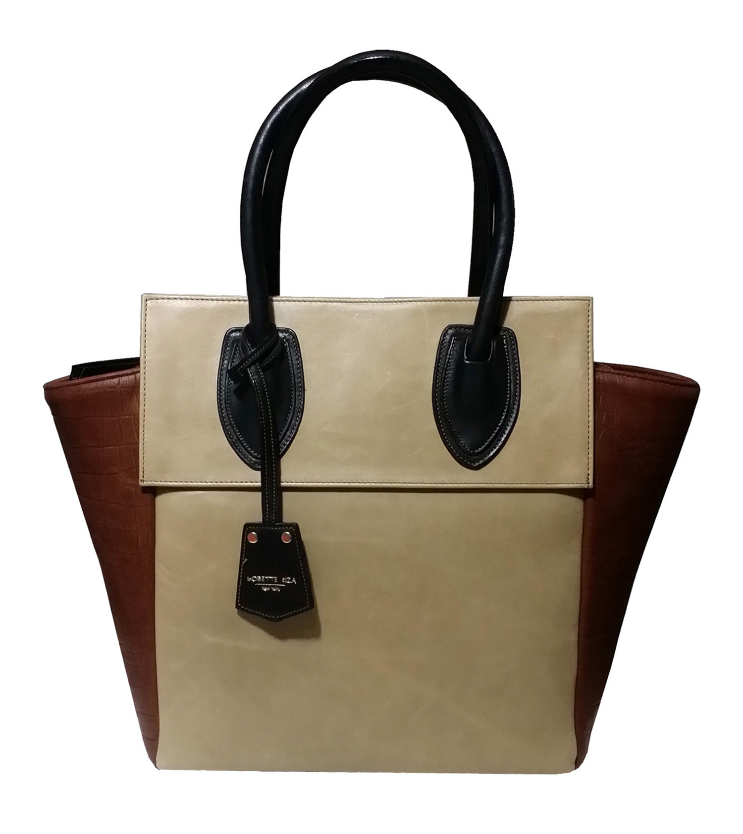 Croc embossed leather tote bag