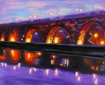 Light from Bridge no 4 Oil pastel on paper 11x17