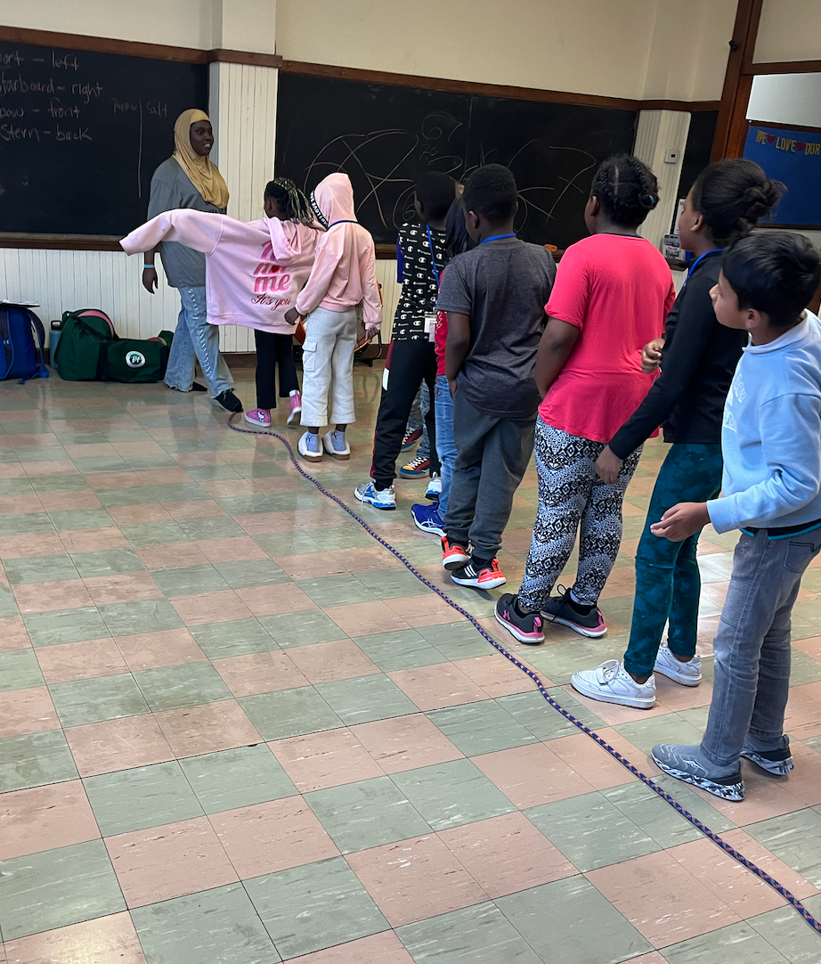 Mentor leading a group in a leadership activity