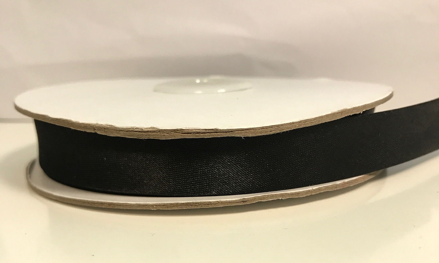 Satin Single Fold Bias Tape Black 1.5cm