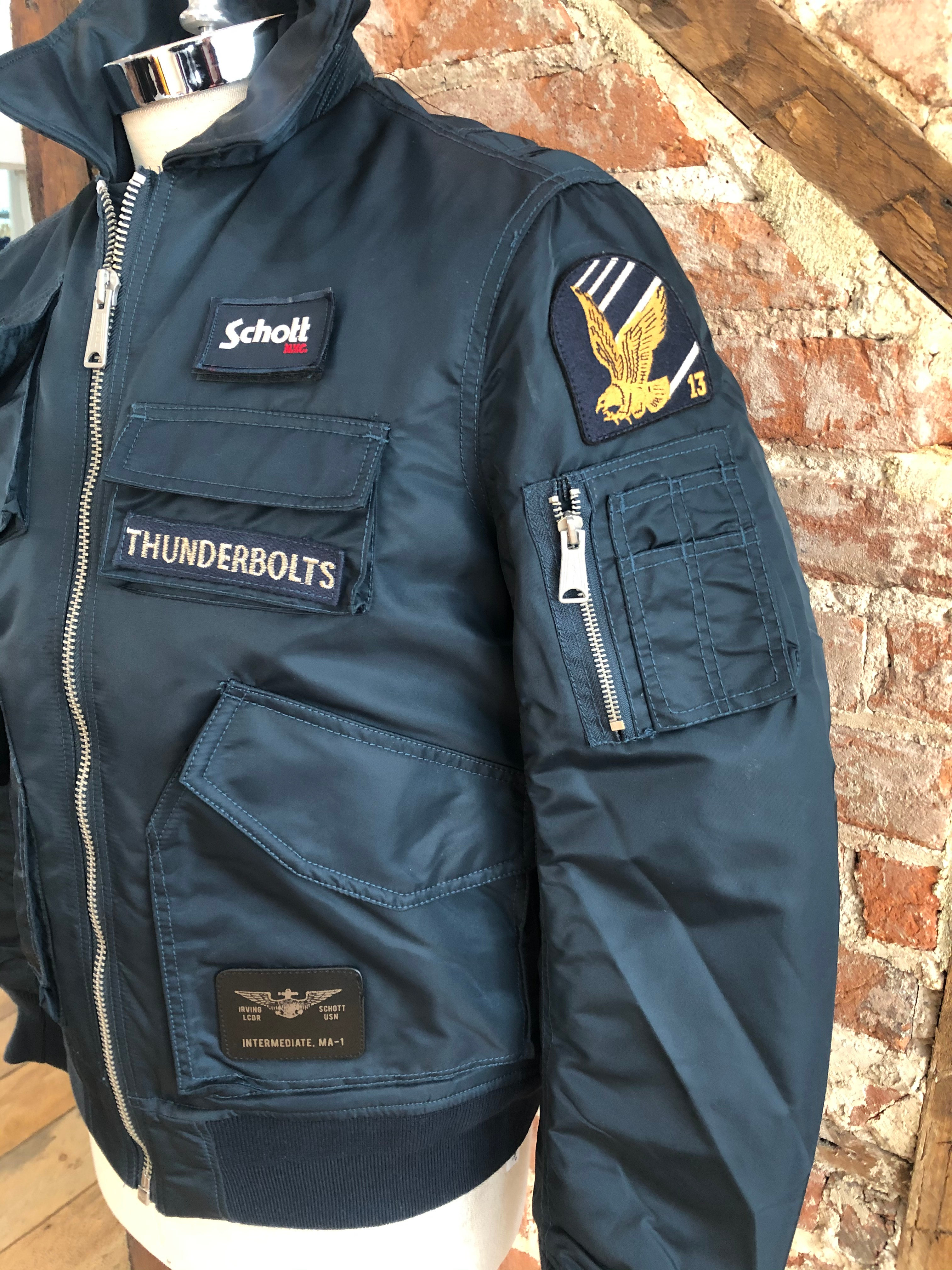 Schott CWM Bomber jacket in navy | hewetts