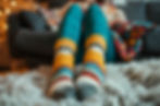 bright colorful cozy socks. Shows the importance of using color even in our wardrobe when we want to get a boost of joy or happiness.