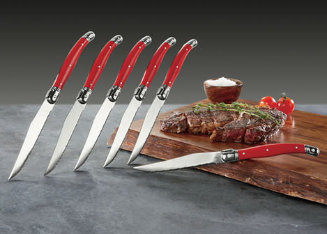 Red Steak Knife Set