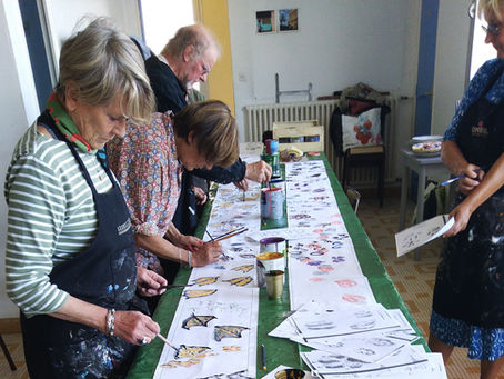 L'atelier de peinture de Groix"Palette Surprise" et Laurent Montassine participent à une Promenade Artistique