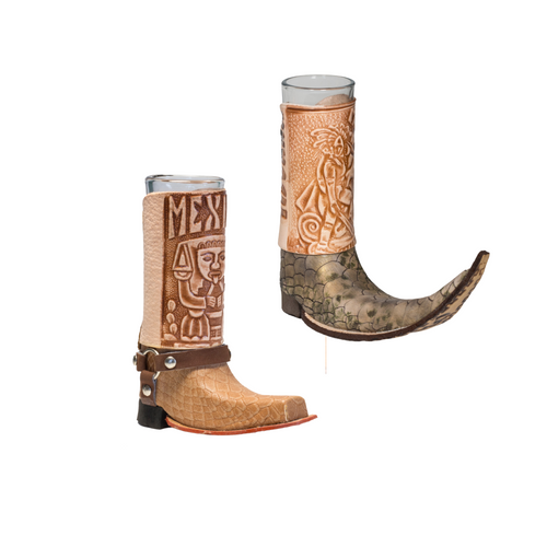 Mix Mexican Leather Mini Boot Tequila Shot - Bota Tribalera y Texana ...