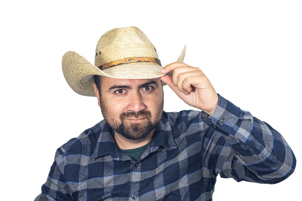 Thumbnail: Mexart Cowboy Hat Mexican Palm Natural Straw Wide Brim | Sombrero Baquero de Pal