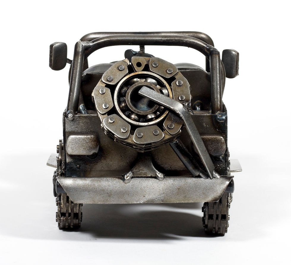 Thumbnail: Artisan Jeep Off-Road Crafted 4 x 4 Metal Recycled Auto Parts Sculpture