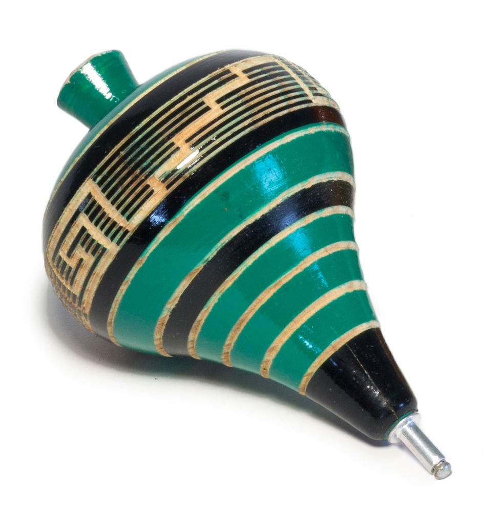 Miniatura: Mexican Classic Color Design Wooden Spin Tops with Metal Tips / Trompo
