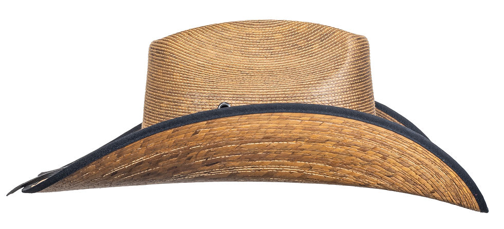 Thumbnail: Deluxe Cowboy Hat Mexican Palm Dark Natural Straw Wide Brim | Sombrero Baquero