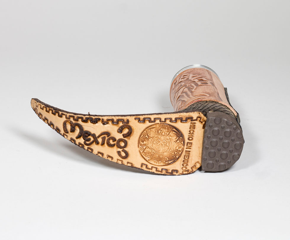 Thumbnail: 3 Mexican Leather Mini Tribalera and Texan Boot Tequila Shot