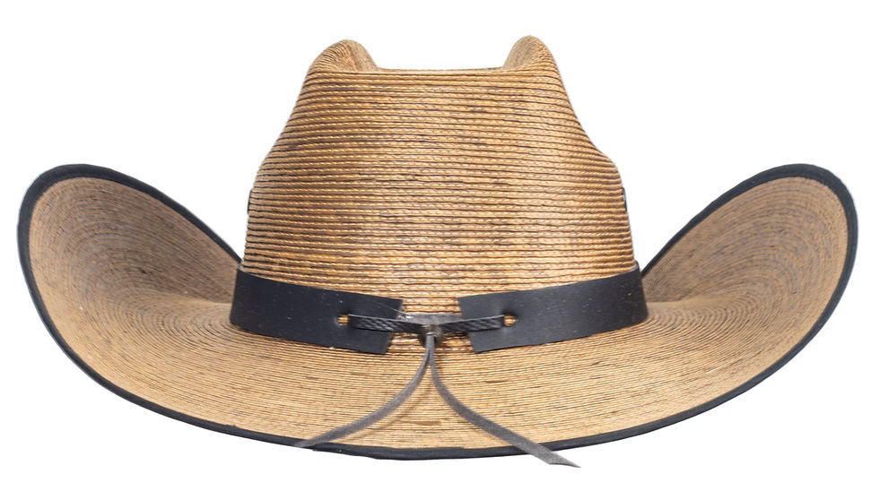 Miniatura: Deluxe Cowboy Hat Mexican Palm Dark Natural Straw Wide Brim | Sombrero Baquero