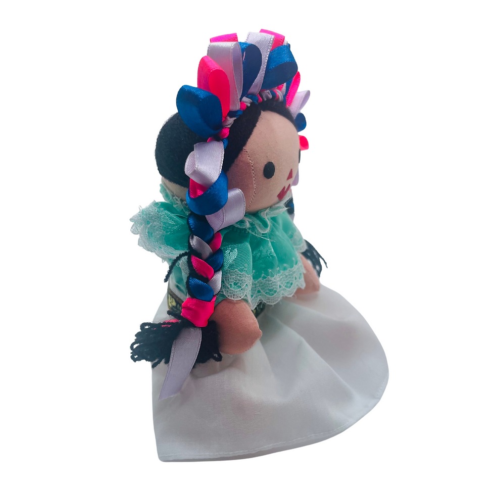 Thumbnail: Mexican Handmade Maria Rag Doll with Traditional Dress 7" | Mona