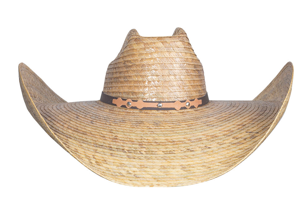 Thumbnail: 3 Set Straw Oversized Cowboy Dark Natural Hats and Hav A Hank Paisley Bandana