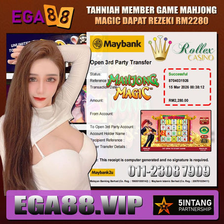 EGA88 player winning RM2280 from Mahjong Magic slot game big win