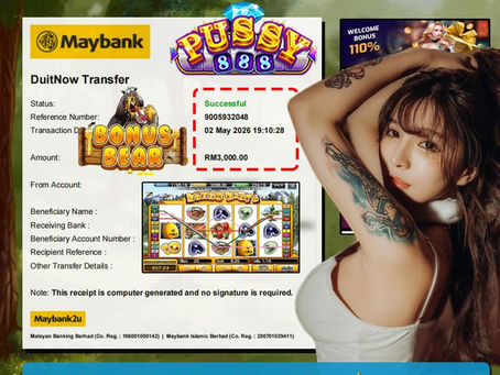 EGA88 Bonus Bear slot game promotion showing RM3000 winnings and exciting online casino rewards