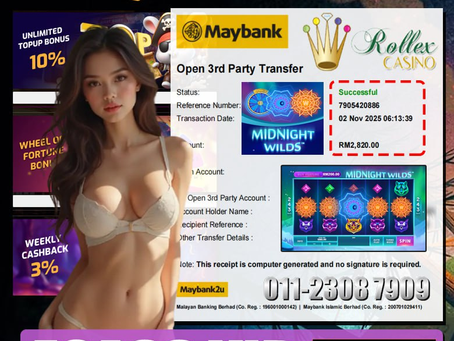 ⭐️TAHNIAH MEMBER EGA88 CUCI DALAM GAME ROLLEX RM2820.00⭐️