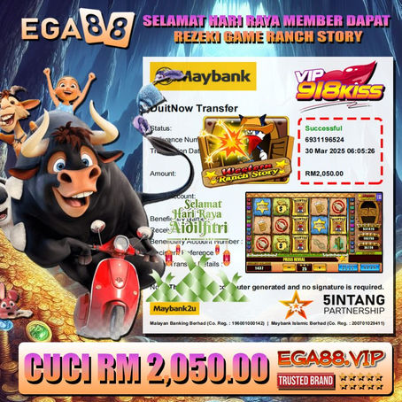 ⭐️TAHNIAH MEMBER EGA88 CUCI DALAM GAME 918KISS RM2600⭐️