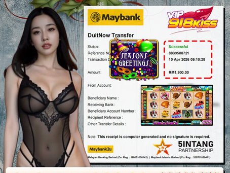 Player wins RM1900 on 918Kiss Season Greetings slot game at EGA88