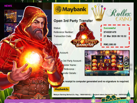 EGA88 player wins RM2500 playing Red Wizard slot game big win screenshot