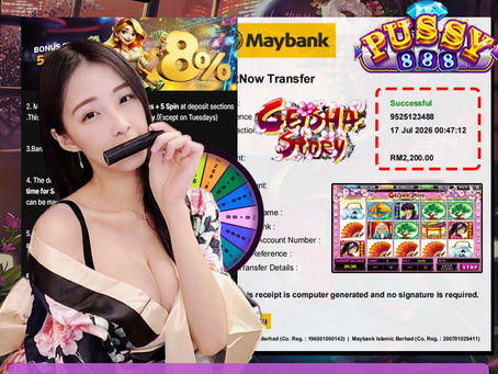 Lucky player wins RM2,200 playing a Geisha-themed online slot game at EGA88.VIP with promotional rewards and exciting gameplay.