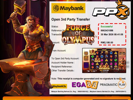 Player wins RM2180 on Forge of Olympus slot game with big payout screenshot