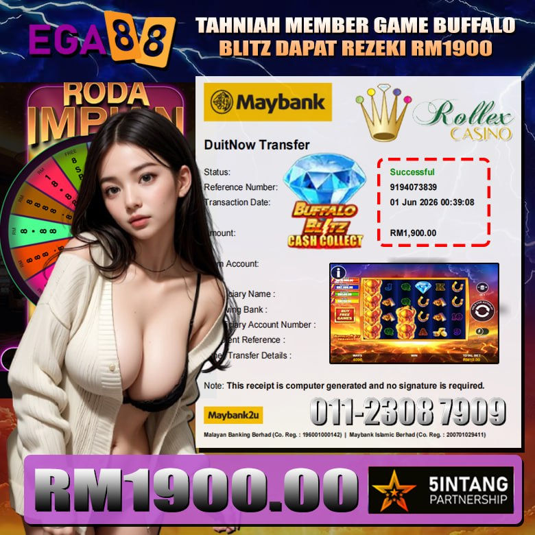 Player wins RM1900 jackpot playing Buffalo Blitz online slot game