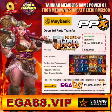 ⭐ TAHNIAH MEMBER STK666 CUCI LAGI GAME PPX (PRAGMATIC PLAY) RM3,200.00⭐