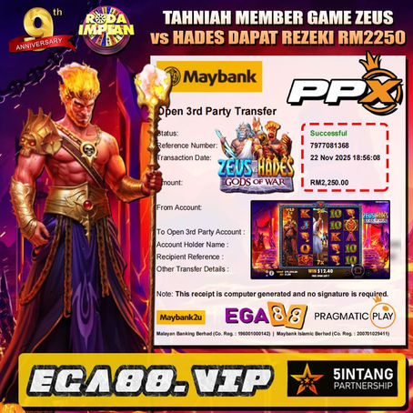 ⭐️TAHNIAH MEMBER EGA88 CUCI DALAM GAME PPX RM2250⭐️