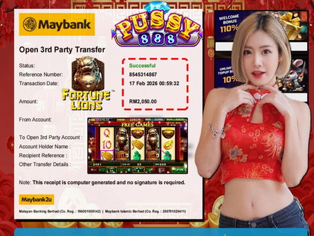 Player wins RM2,050 on Fortune Lions slot game at EGA88 Pussy888 platform