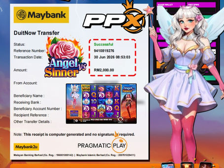 Angel vs Sinner slot game winner celebrates an RM2,000 win at EGA88 online gaming platform.